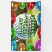 Golf Ball Vlag Gelukkige Verjaardag aangepaste Vin Spandoek (Verticaal)