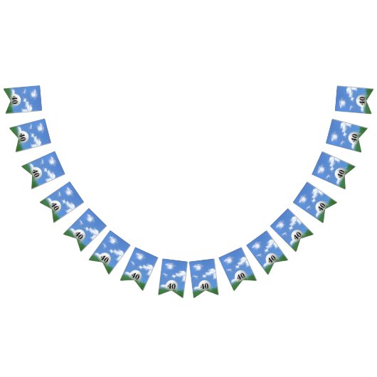 Golf Ball voor 40ste verjaardag Bunting Flags Vlaggetjes (Alle)