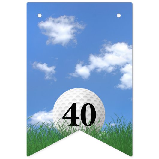 Golf Ball voor 40ste verjaardag Bunting Flags Vlaggetjes (Tweede vlag)