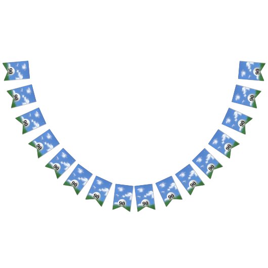 Golf Ball voor 90ste verjaardag Bunting Flags Vlaggetjes (Alle)