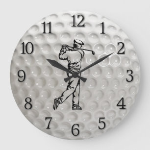 Golf Ball Wall Clock w Numbers en Golfer Grote Klok