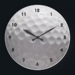 Golf Ball Wall klok met cijfers<br><div class="desc">golf, golfbal, golfbal, golfbal, golfer, golfer, golffan, sport, sport, blank, t-shirt, grappig, grappig, humor, cool, geweldige, funky, groovy, hedendaags, modern, design, gekke, whimsy, whimsy, foto, gigant, groot, groot, uitgebreid, atletisch, atletisch, </div>