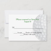 Golf Ball Wedding RSVP Kaart (Voorkant)
