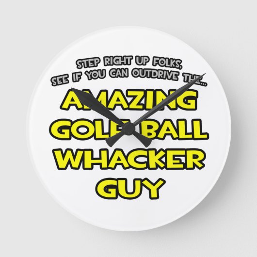 Golf Ball Whacker Guy Ronde Klok (Voorkant)
