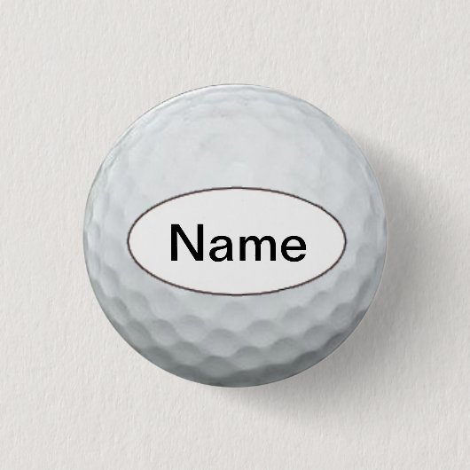 golf ball with your name on it ronde button 3,2 cm (Voorkant)