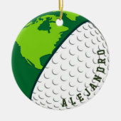 Golf Ball World Planet - Persoonlijke Golfer's naa Keramisch Ornament (Voorkant)