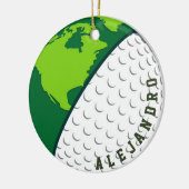 Golf Ball World Planet - Persoonlijke Golfer's naa Keramisch Ornament (Links)