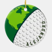 Golf Ball World Planet - Persoonlijke Golfer's naa Keramisch Ornament (Achterkant)