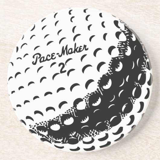 Golf Ball Zandsteen Onderzetter (Voorkant)