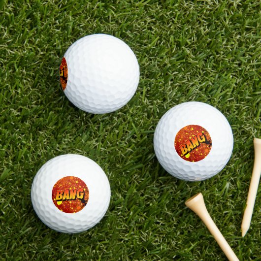 Golf Balls Bang - Comic Style Power Play Golfballen (Insitu Gras)