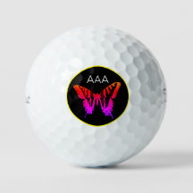 Golf Balls CUSTOM MONOGRAM BUTTERFLES IN RAINBOW