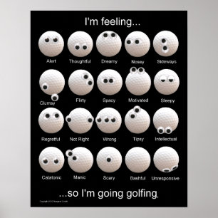 Golf Balls EmotiChart Poster