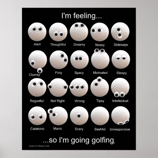 Golf Balls EmotiChart Poster (Voorkant)