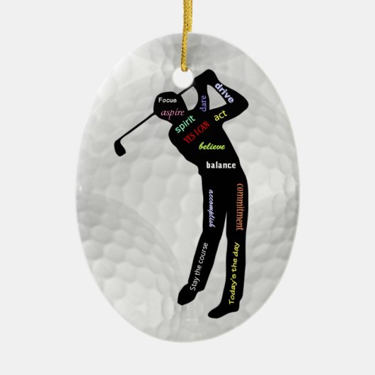 Golf Balls en Golfende Motivatie woorden Keramisch Ornament (Voorkant)