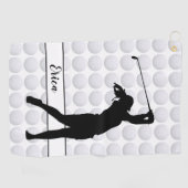 Golf Balls Girl Golfer Persoonlijke Golfhanddoek (Horizontaal)