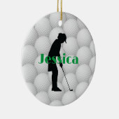 Golf Balls Golfer Abstract Design Ceramic Ornament (Rechts)