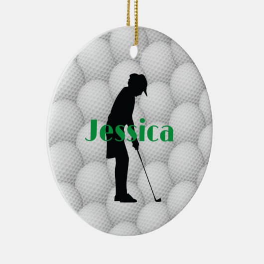 Golf Balls Golfer Abstract Design Ceramic Ornament (Rechts)