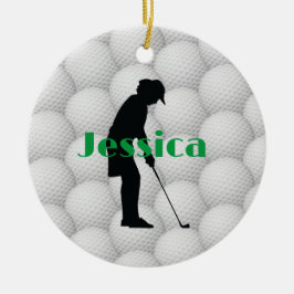 Golf Balls Golfer Abstract Design Ceramic Ornament