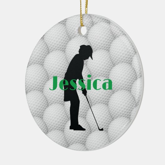 Golf Balls Golfer Abstract Design Ceramic Ornament (Links)