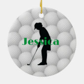 Golf Balls Golfer Abstract Design Ceramic Ornament (Achterkant)