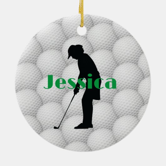 Golf Balls Golfer Abstract Design Ceramic Ornament (Achterkant)
