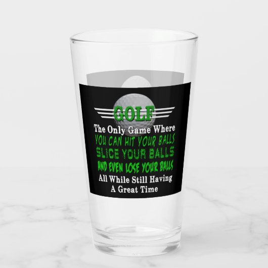 Golf Balls Humor Glas (Achterkant)