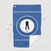 Golf Balls Humor Golfer Pun Monogram Blue Black Golfhanddoek (Insitu)