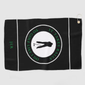 Golf Balls Humor Golfer Sports Pun Monogram Black Golfhanddoek (Horizontaal)