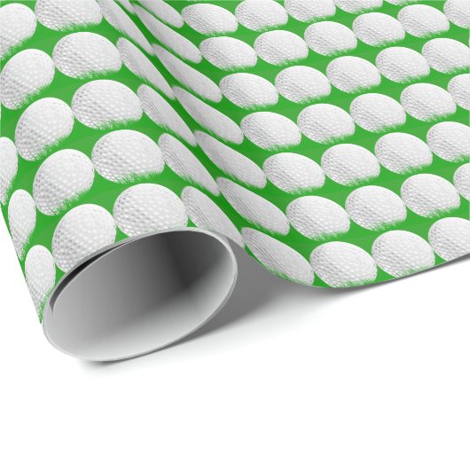 Golf Balls in Grass Pattern Cadeaupapier (Rol Hoek)