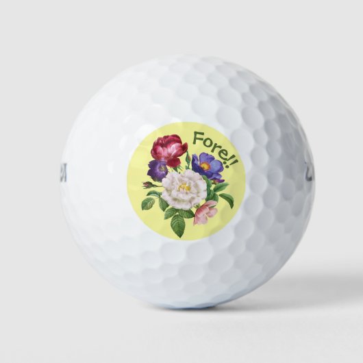 GOLF BALLS - Kleurrijk Floral Bouquet Design Golfballen (Voorkant)