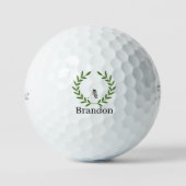 Golf Balls met Laurel wreator en golftas Golfballen (Voorkant)