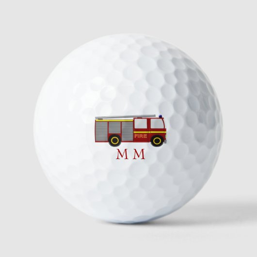 Golf Balls Monogramed Fire Truck Design Golfballen (Voorkant)