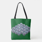 Golf Balls on a Green Background Are on a Shopping Tote Bag (Achterkant)