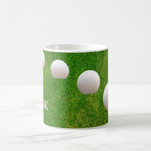 Golf Balls on Freshly Cut Grass Personalized Koffiemok (Center)