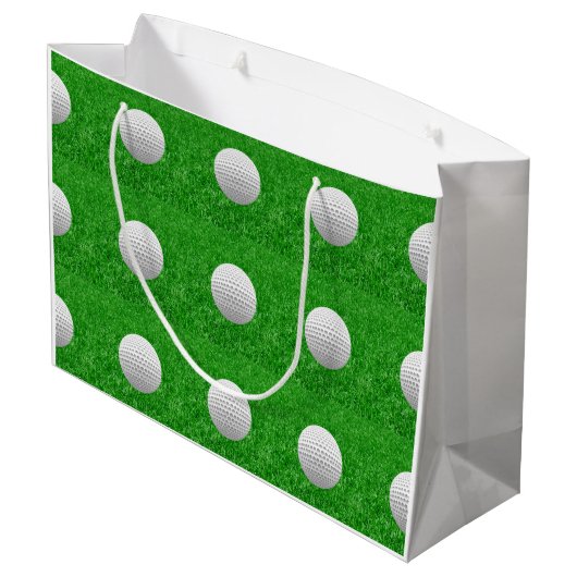 Golf Balls on Lawn Large Cadeautasje (Achterkant Gekanteld)