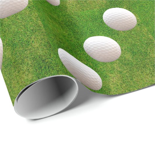 Golf Balls op Green Grass Cadeaupapier (Rol Hoek)
