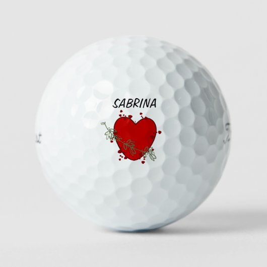 Golf Balls "Red Heart" Golfballen (Voorkant)