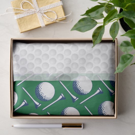 Golf Balls T - shirts Blue Green White Dimples Tissuepapier (Geschenk)