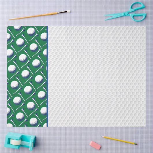 Golf Balls T - shirts Blue Green White Dimples Tissuepapier (Craft)