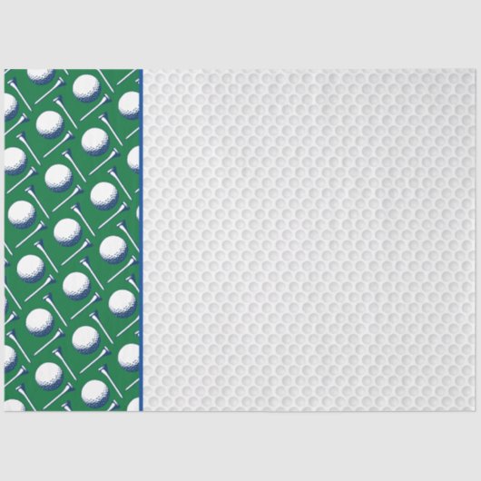 Golf Balls T - shirts Blue Green White Dimples Tissuepapier (Voorkant)