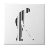 GOLF BAR CODE Golfer Golfing Sports Pattern Design Tegeltje (Voorkant)