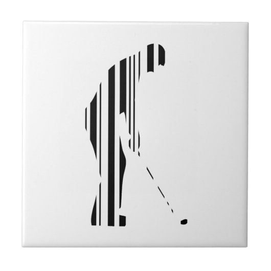 GOLF BAR CODE Golfer Golfing Sports Pattern Design Tegeltje (Voorkant)