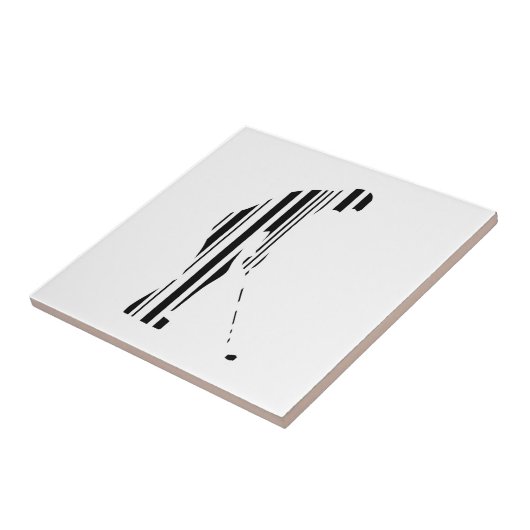 GOLF BAR CODE Golfer Golfing Sports Pattern Design Tegeltje (Zijkant)