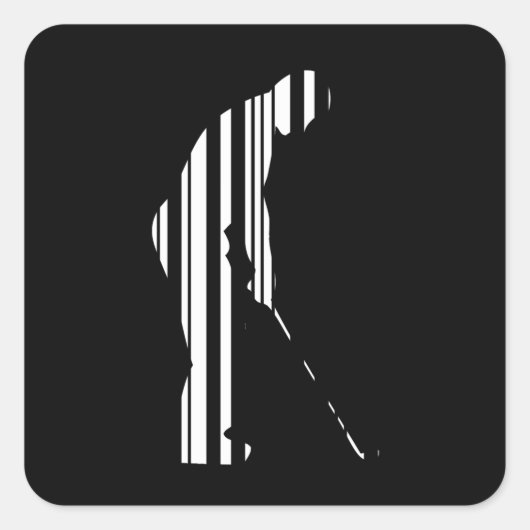 GOLF BAR CODE Golfer Golfing Sports Pattern Design Vierkante Sticker (Voorkant)