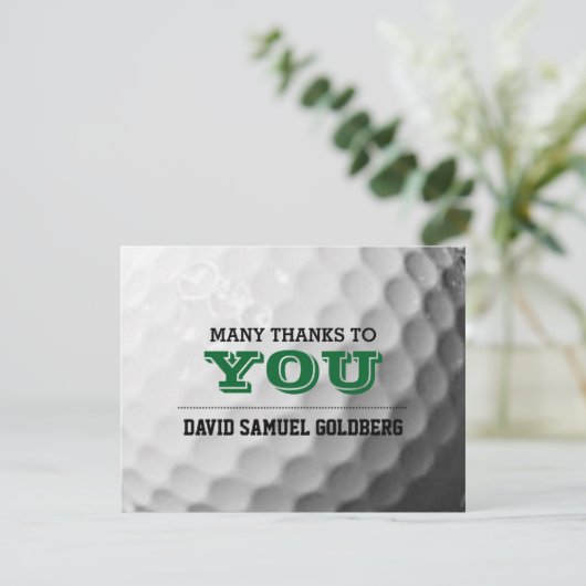 Golf Bar Mitzvah - Hartelijk dank Bedankkaart (Staand voorkant)