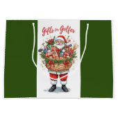 Golf Basket and Santa Claus for golfer Groot Cadeauzakje (Voorkant)