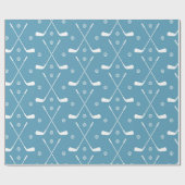 Golf Bat en blauwe achtergrond Cadeaupapier (Vlak)