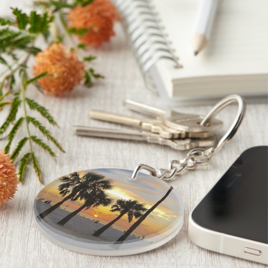 Golf Beach Sunset met adres Sleutelhanger (Voorkant Rechts)