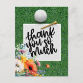Golf bedankkaart met bloemen briefkaart (Voorkant)