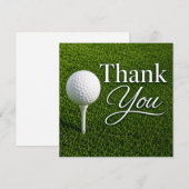 Golf bedankkaart met golfbal op tee (Voorkant / Achterkant)
